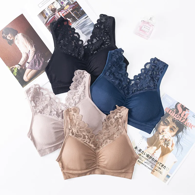 Привлекательный кружевной бюстгальтер CHRLEISURE женский без косточек с эффектом пуш