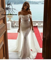 luxury off the shoulder wedding dress mermaid bridal gown african evening dresses nigeria vestidos de gala