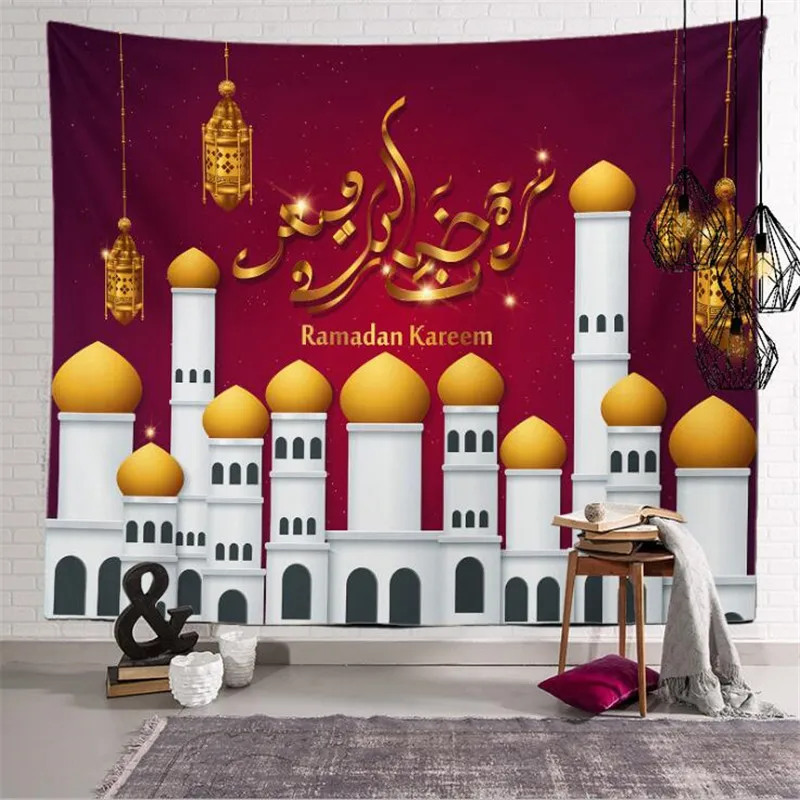 

150*200 см ИД мусульманское праздничное украшение Рамадан Луна подвесной гобелен домашнее настенное пляжное полотенце Рамадан гобелен ИД мусульманский 2022
