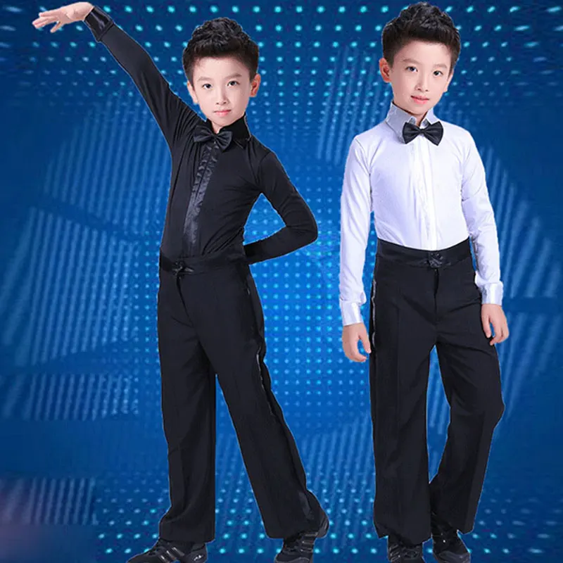 

New Boy Latin Ballroom Costume Sets Children Latin Shirt+pants Suit Rumba Samba Dancewear Latin Dance Competition Clothes