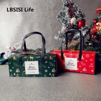 lbsisi life 5pcs christmas handle box gift candy cake cookies packaging supplies favor party event decoration