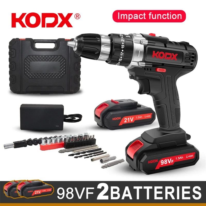 Аккумуляторная дрель KODX 12 В 18 в 21 электрическая отвертка настройки крутящего