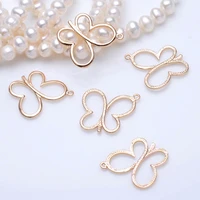 15386pcs 19x17mm 24k champagne gold color plated brass butterfly charms pendants high quality diy jewelry accessories