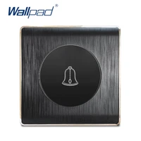 wallpad 1 gang doorbell reset switch rocker button wall light switch black pc brushed panel for home