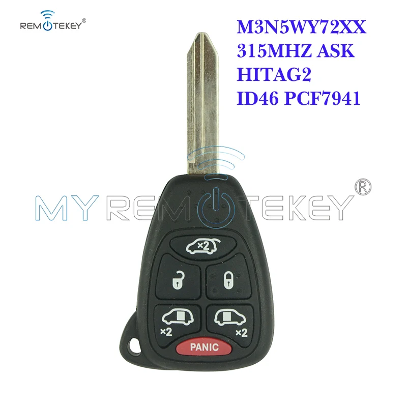 Дистанционный ключ Remtekey M3N5WY72XX 6 кнопок 315 МГц для Dodge Grand Caravan Chrysler 300 Town &amp Страна 2004