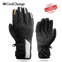 coolchange bike gloves winter waterproof warm sports mtb bicycle gloves gel long finger screen touch anti slip cycling gloves