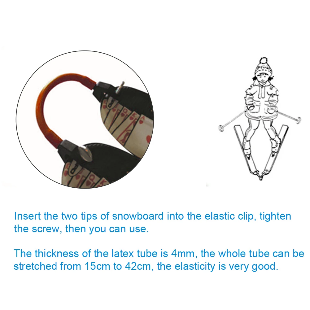 

Protection Removable Training Elastic Clip Outdoor Beginner Kids Easy Wedge Winter Ski Tip Connector Sports Control Speed Latex