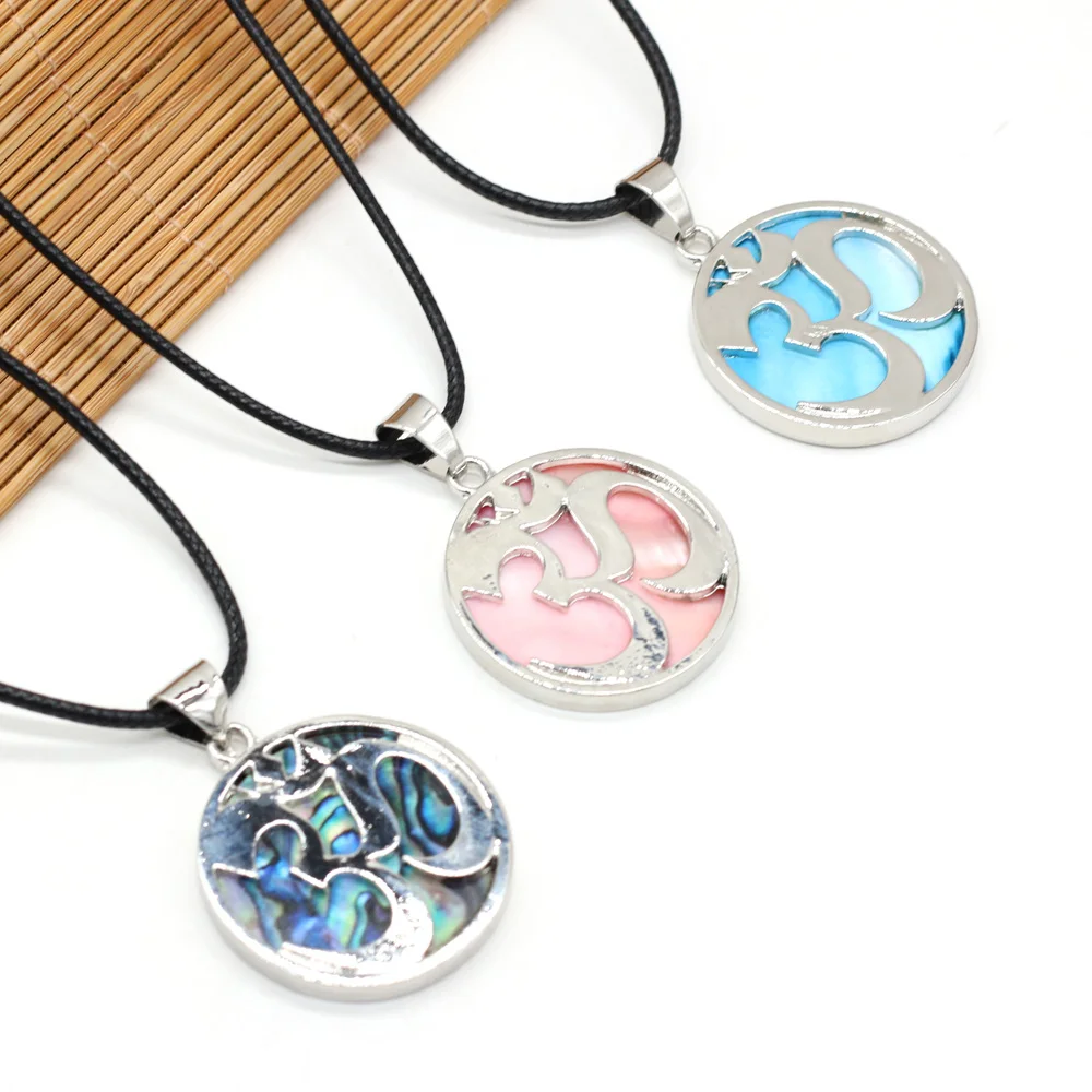 

2021New Natural Freshwater Shell Alloy Round Pendant Necklace Diameter 2.0mm Exquisite DIY Jewelry Gift Mother of Pearl Shells