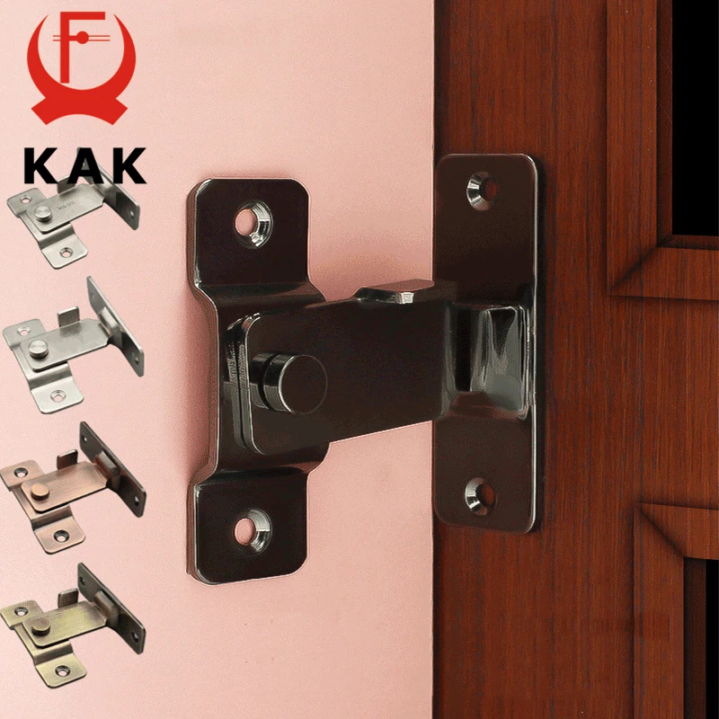 KAK 304-قفل باب من الفولاذ المقاوم للصدأ ، قفل باب بزاوية 90 درجة ، سلسلة أمان انزلاقية ، قفل باب مضاد للسرقة ، ملحق