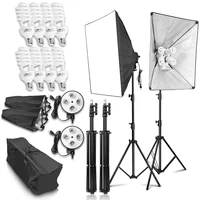 50x70cm professional continuous light system soft box kit 4 in1 lamp socket 8pcs 45w lighting bulb for studio shooting 2m tripod