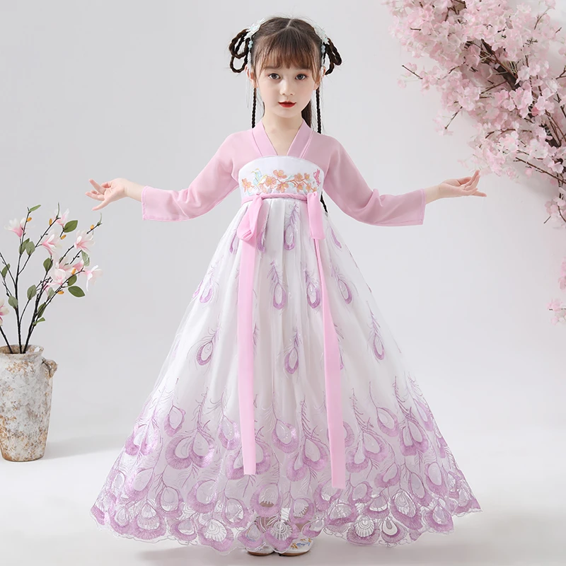 Китайское платье qipao с вышивкой ханьфу принцессы на день рождения для танцев и