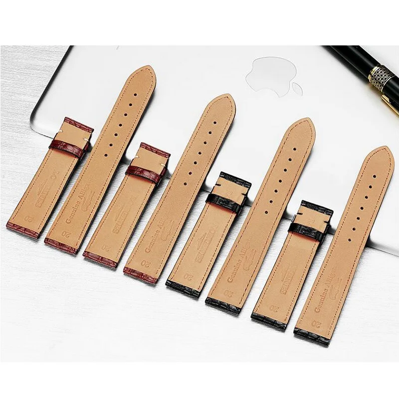 Ремешок из натуральной крокодиловой кожи для мужских и женских часов 12 мм 14 16 18 20