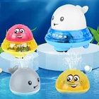 Детские Игрушки для ванны вращается Электрический индукционный Спринклерный шар с светильник, музыкальные игрушки для детей, плавающие светодиодные игрушки для воды
