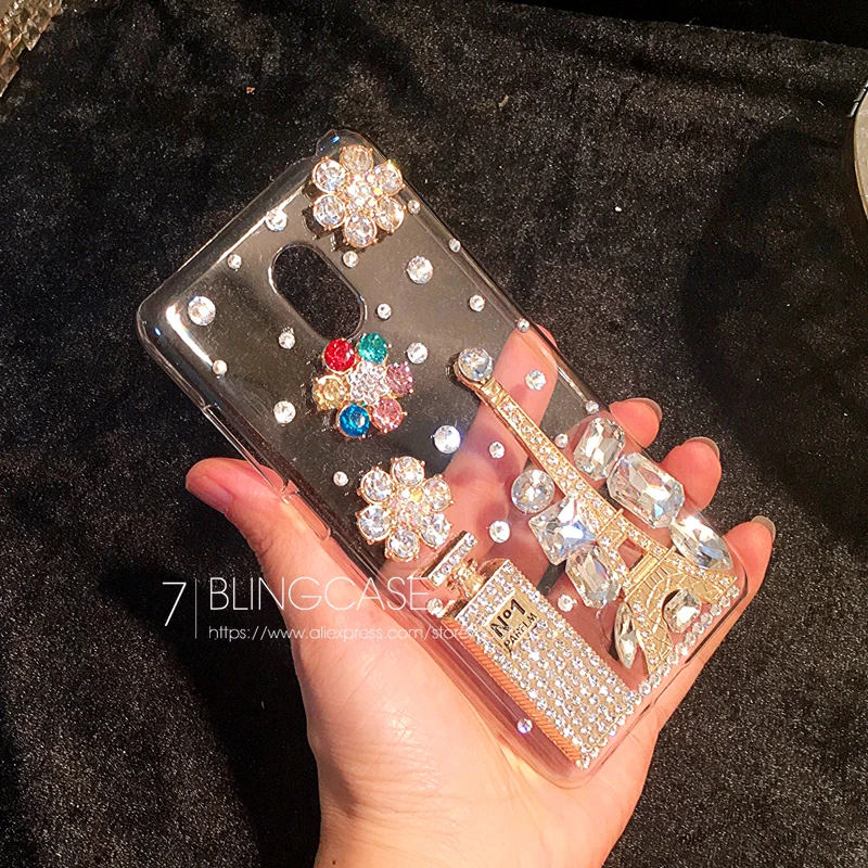 Чехол со стразами для ZTE Blade A3 A5 A7 2019 2020 V9 V10 Vita L8 Axon 7 Nubia Z17 Z11 Max N1 флакон духов Стразы