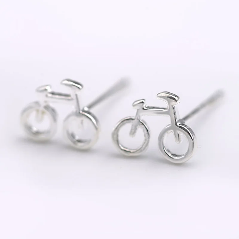 

120 pairs Silver Color Mini Bicycle Stud Earrings For Women Men Metal Bike Earring Jewelry Pendientes