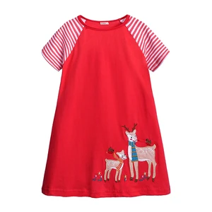 Summer Girls Red Dress Little Girl Cartoon Dress 2021 Brand Princess Cotton Baby Clothing Kids Children Clothes Girl  Dress