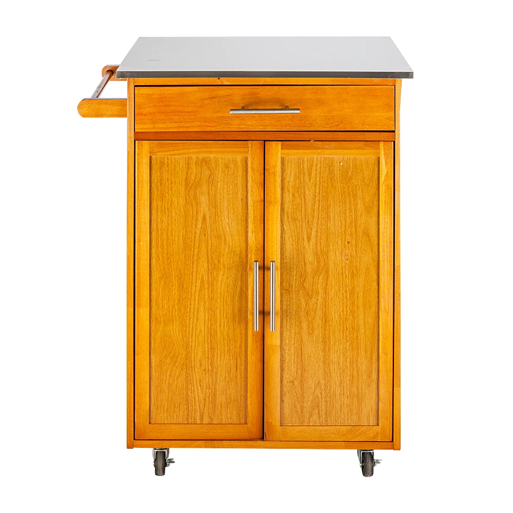 

Подвижная столовая, кухонная, ресторанная тележка FCH размером 73x48x89 см с столешницей из нержавеющей стали и 1 выдвижным ящиком и 1 шкафом Sapele[US-Depot]