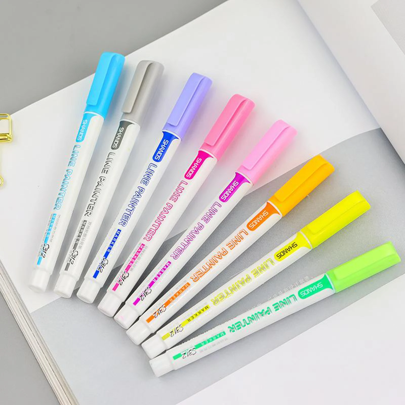 

8x Kid Glitter Metallic Double Line Pen Art Drawing Painting Markers