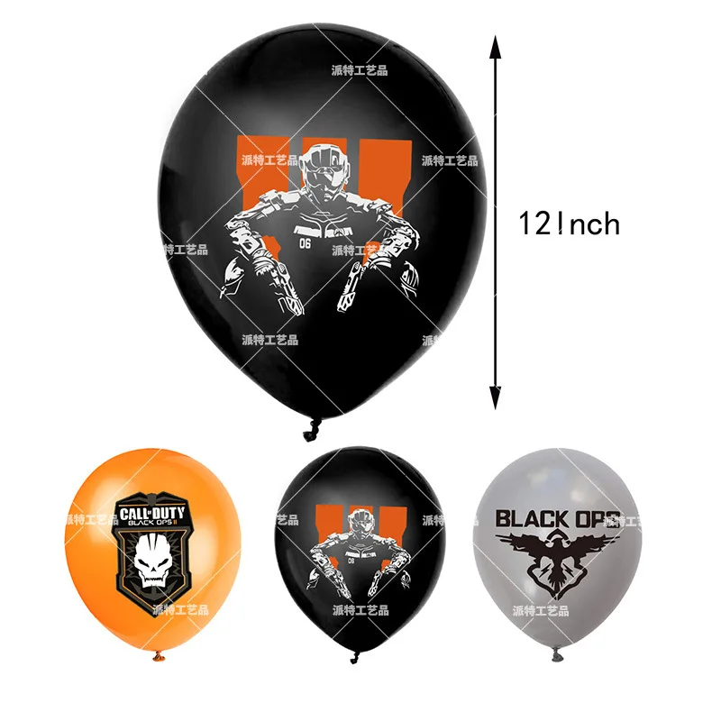 Juego de decoraci&oacute;n para fiesta de cumplea&ntilde;os con tem&aacute;tica Call Of Duty, pancarta, juego de cartas para pastel, dise&ntilde;o de escena de globo, fiesta, evento, suministro, juguetes para Baby Shower-5