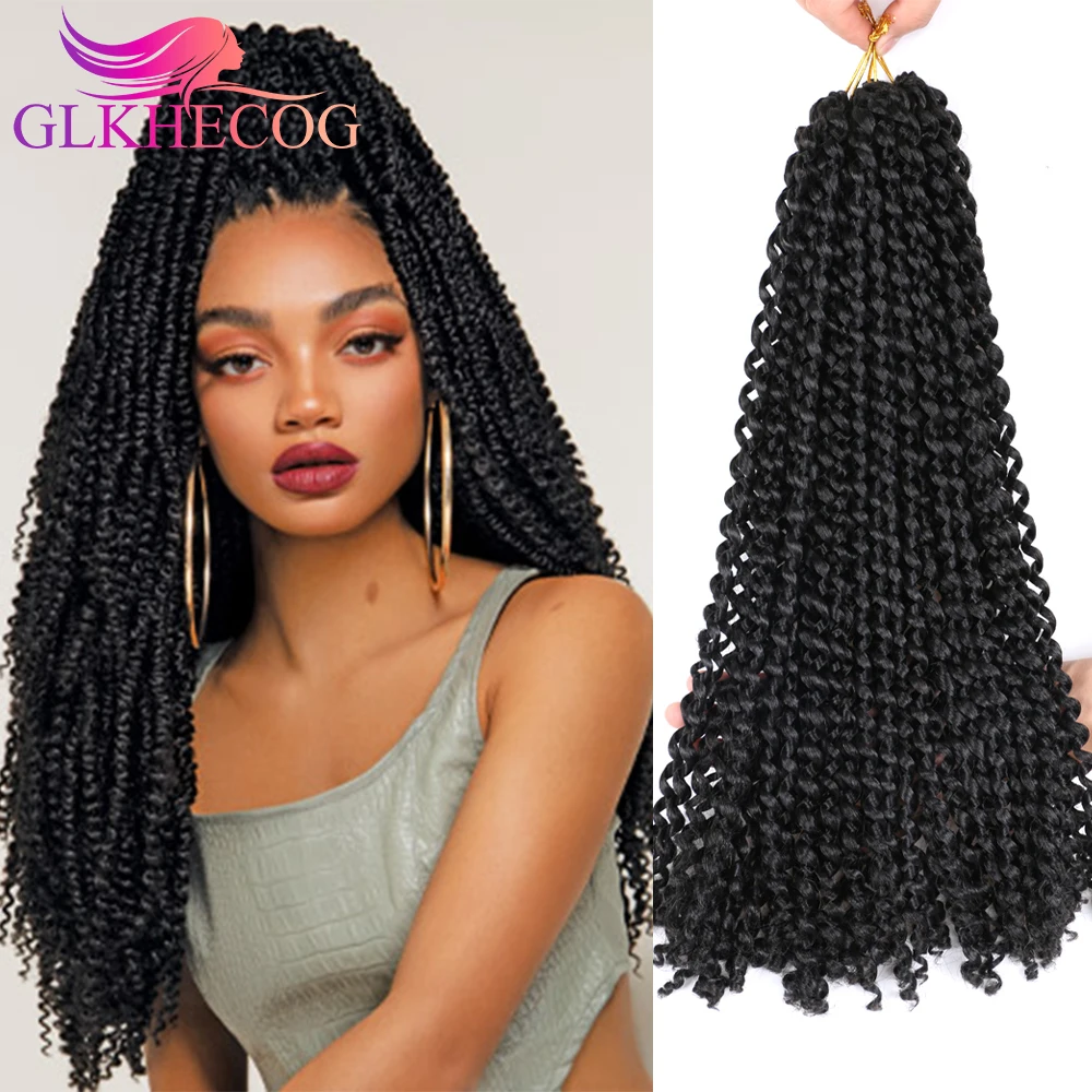 

18 Inch Passion Twist Braiding Hair Synthetic Crochet Braids Hair For Women Long Spring Twist Braid Hair Extensions 22Strands