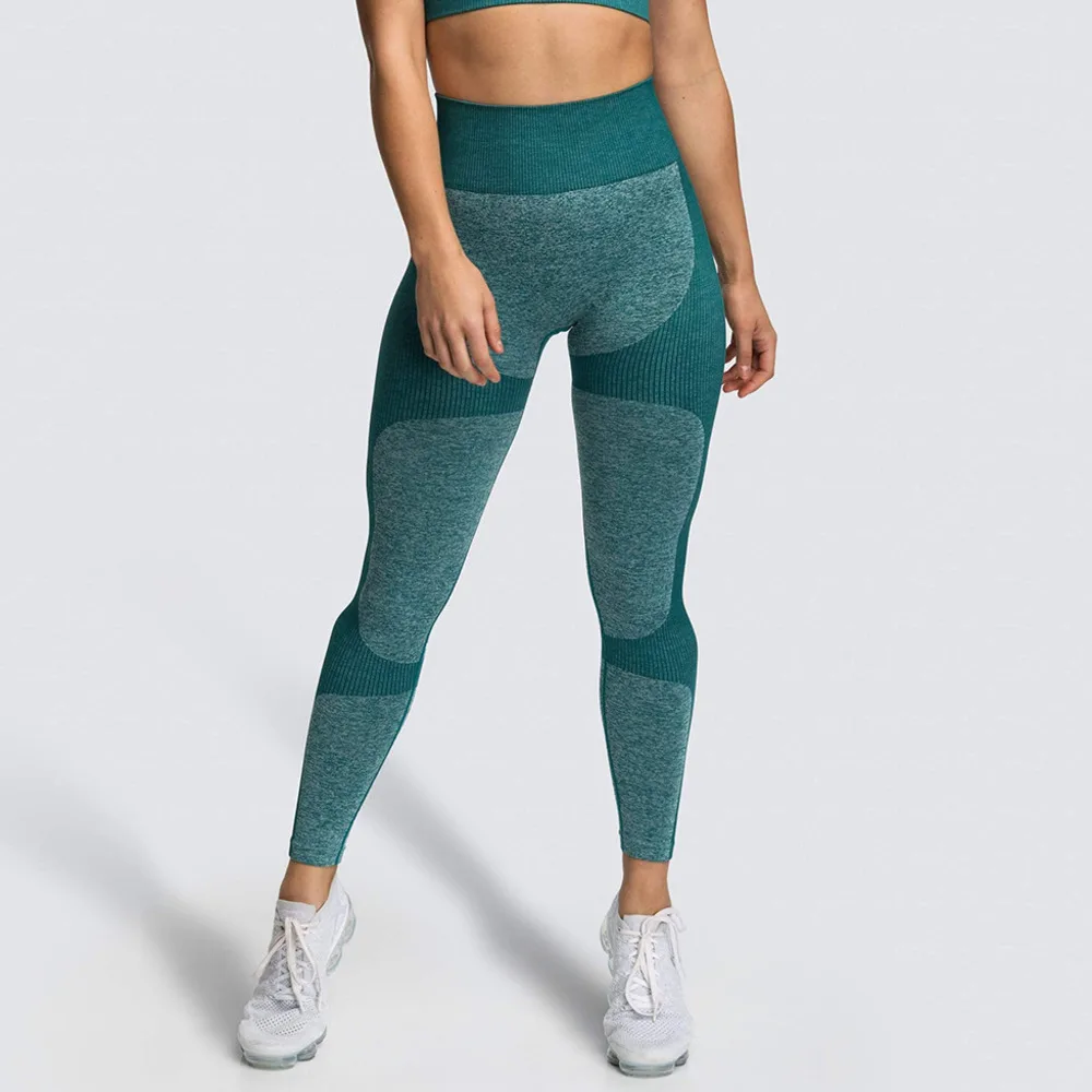 Бесшовные штаны для фитнеса и йоги женские спортивные Леггинсы бега