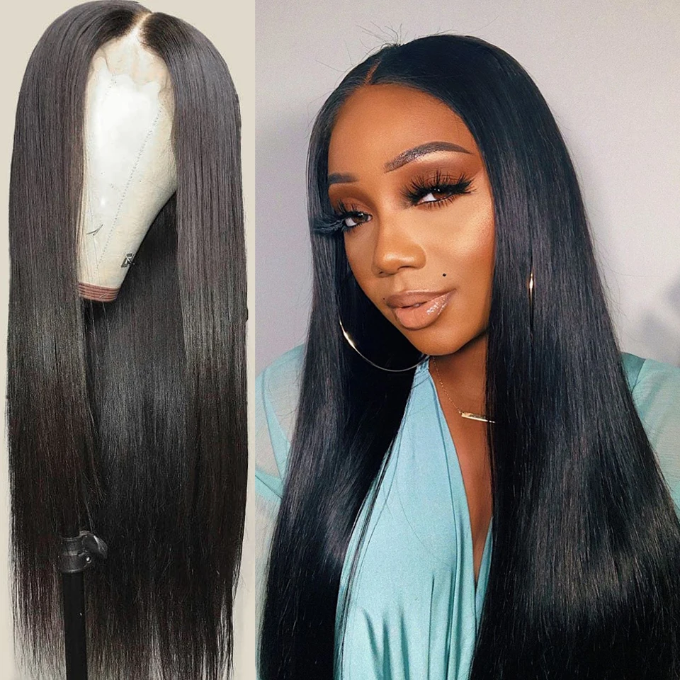 Парики из натуральных прямых человеческих волос прозрачные на сетке 13*4 и 4*4 180%