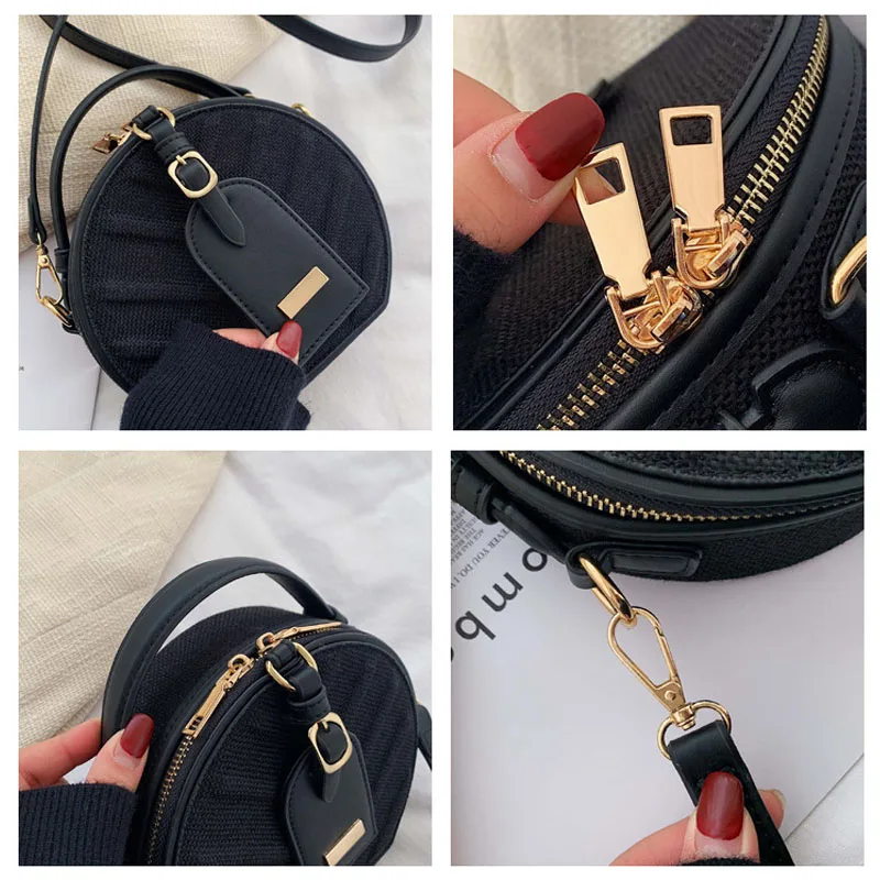 Универсальная сумка для телефона кожаная круглая дизайнерская через плечо