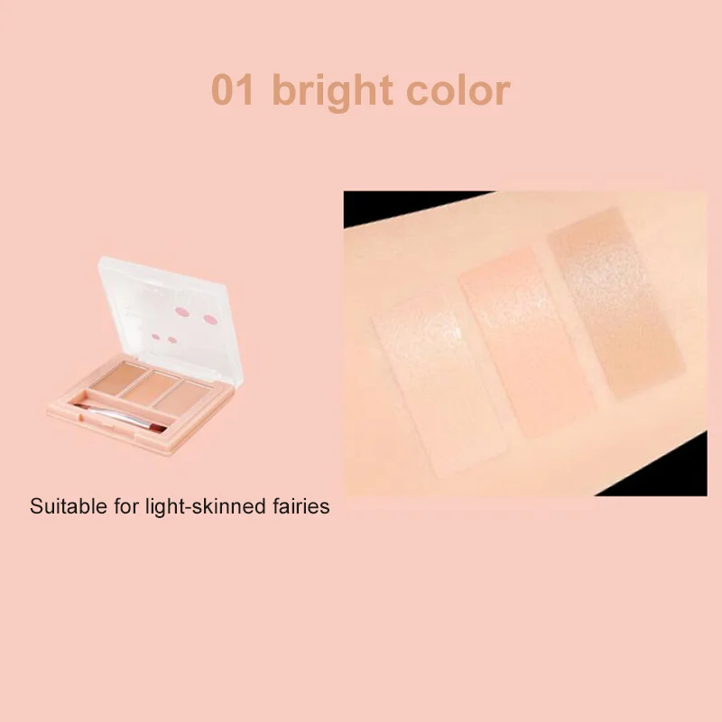 Трехцветный консилер для скрытия следов от акне и темных кругов выравнивания