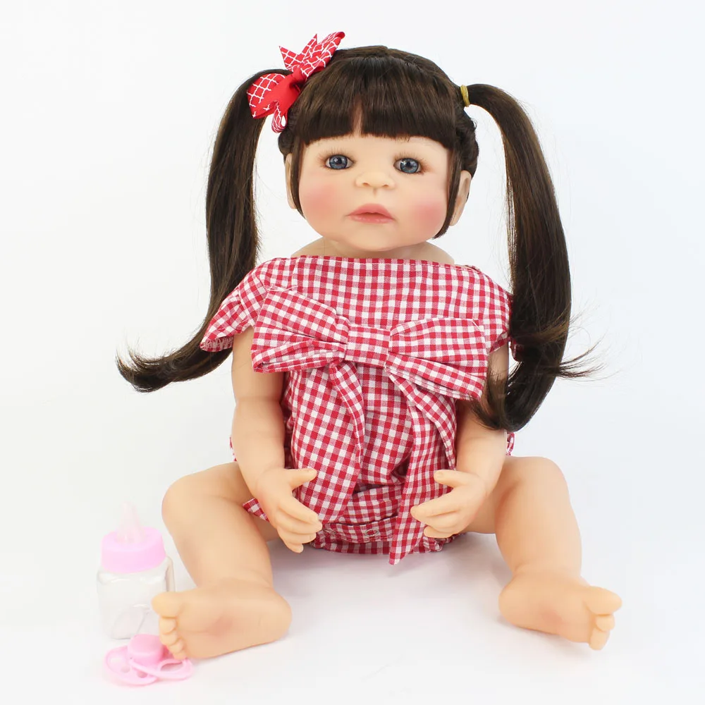 55 см Силиконовая Возрожденный ребёнок куклы игрушки Мягкий Виниловый фон для