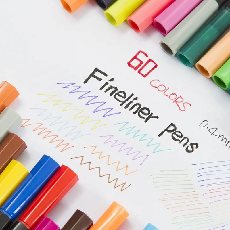 Набор из 60 разноцветных металлических маркеров ручки для раскрашивания взрослых