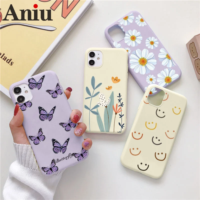 

Flower Butterfly Case For Xiaomi Mi Poco X3 NFC M3 A3 A2 9T 9 SE 10 10T 11 Lite Redmi Note 10 9 8 Pro 8T 9s 10s 7 5 9C TPU Cover