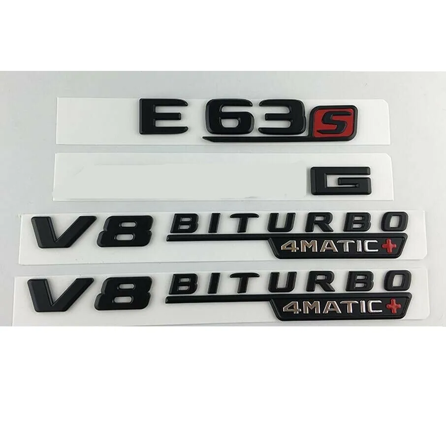 Черный E63S Для AMG V8 BITURBO 4matic + Багажник крыло значки эмблемы|Эмблемы| |