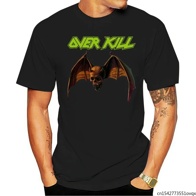 

2021 Fashion Short Sleeve OVERKILL Feel The Fire T-shirt Black All Sizes Printing Casual T Shirt Unisex Tee