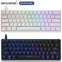 skyloong mini portable 60 mechanical keyboard wireless bluetooth gateron mx rgb backlight gaming keyboard gk61 sk61 for desktop