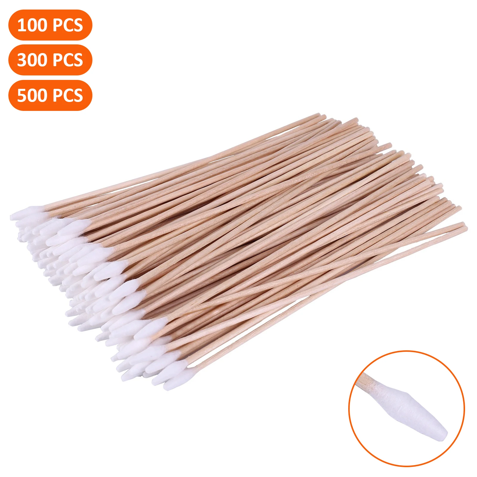 

100/300/500Pcs Gun Cleaning Cotton Swabs Kit 15cm Long Pointed Swabs Tactical Hunting Rifle Pistol Gun Cleaning Tool