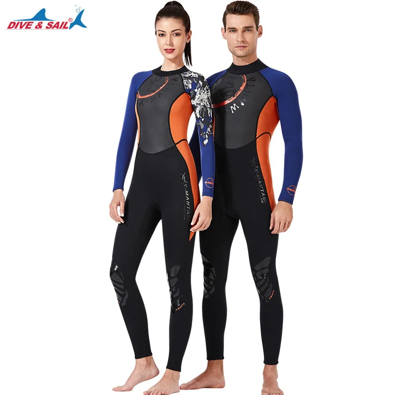 

Dive Sail 3MM Neoprene Men Women Wetsuit One Piece winter keep warm Scuba Snorkeling Suit Spearfishing Equipment waterproof