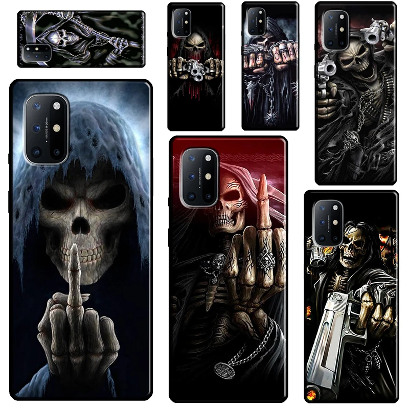 

Grim Reaper Skull Skeleton For OnePlus 9 Pro 8 Pro Nord 8T 9R Case Cover For Realme 8 Pro 6 7 Q3 Pro GT C21 C11 C3