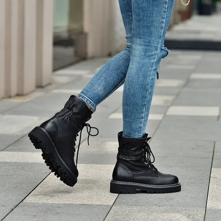 Tanariya New Arrival Shoes Woman Boots Women Autumn/winter 2020 Women's Flat Heel Leather | Обувь