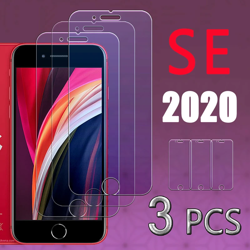 

For iphone se2020 glass se 2020 se2 2 screen protector iphonese i phone 2020se film temper glas protection armor 3 pcs