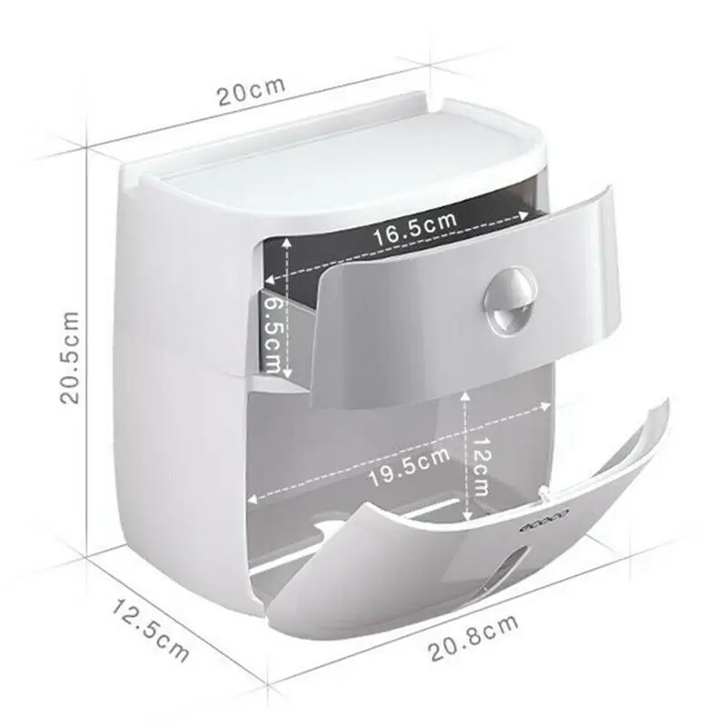 

Waterproof Wall Mounted Toilet Roll Holders Towel Bathroom Tissue Paper Box Rack Bathroom Toilet Tissue Paper Wall Mounted Hot