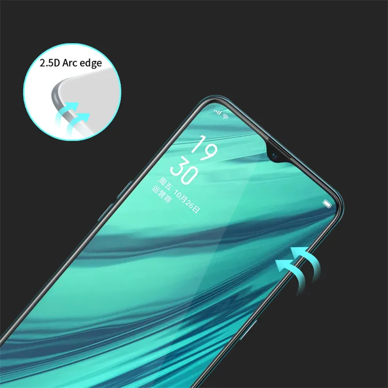 Cubierta de vidrio templado para OPPO A5 2020, Protector de pantalla de vidrio templado para OPPO A5 2020, pel&iacute;cula de tel&eacute;fono de vidrio para OPPO A5 2020, 2 piezas-2