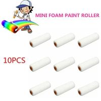 10pcs 100mm mini white durable foam paint roller sleeves painting decorating sponge rollers art sets painting supplies