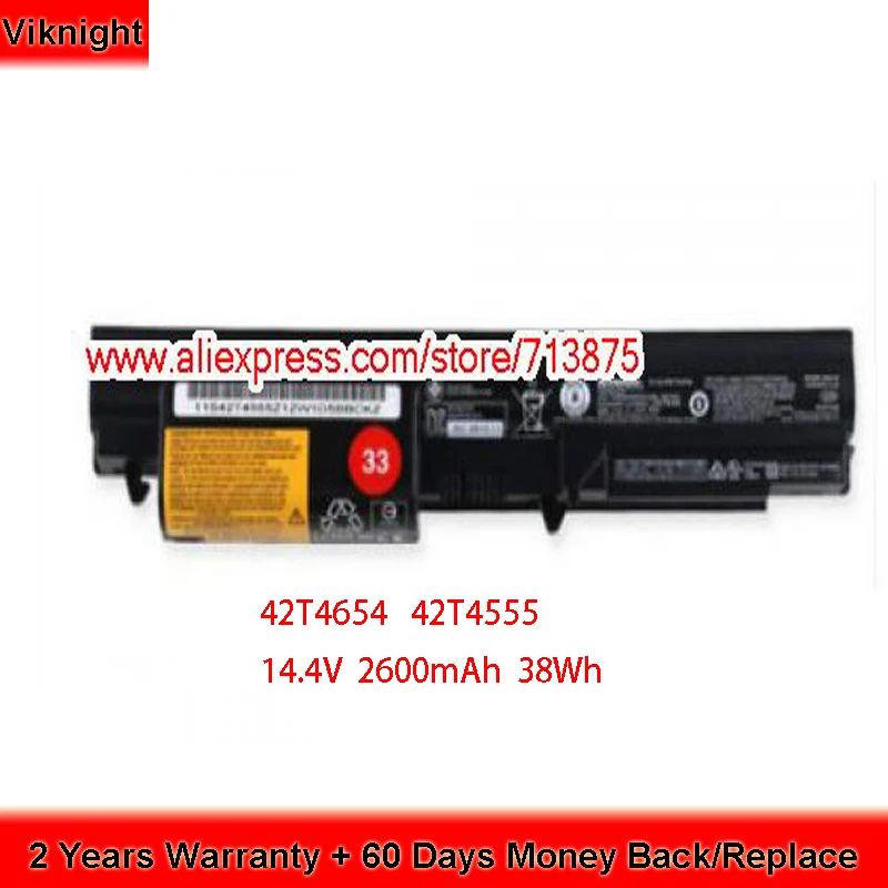 Натуральная 14,4 V 38Wh FRU 42T4654 АСМ 42T4555 Батарея для lenovo T400 R400 R500 T500 R61 T61 ноутбук