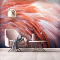 milofi custom large wallpaper mural hd nordic minimalist flamingo feather living room bedroom background wall