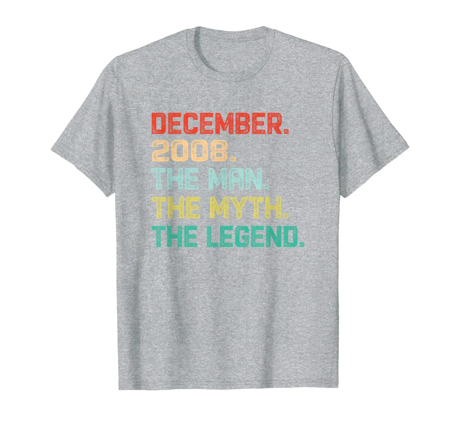 

Mens The Man Myth Legend December 2008 Birthday Gift 11 Years Old T-Shirt