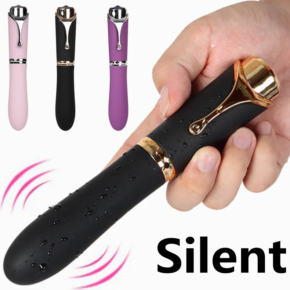 Бесшумный фаллоимитатор с клитором Вибраторы палка AV Волшебная палочка массажер