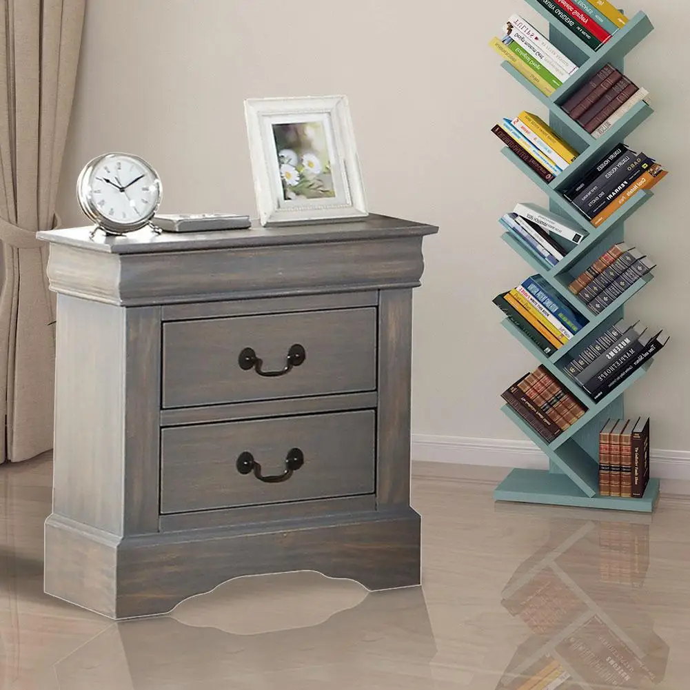 24 &quotАнтичный серый сплошная деревянная прикроватная настольная Louis Philip III с 2