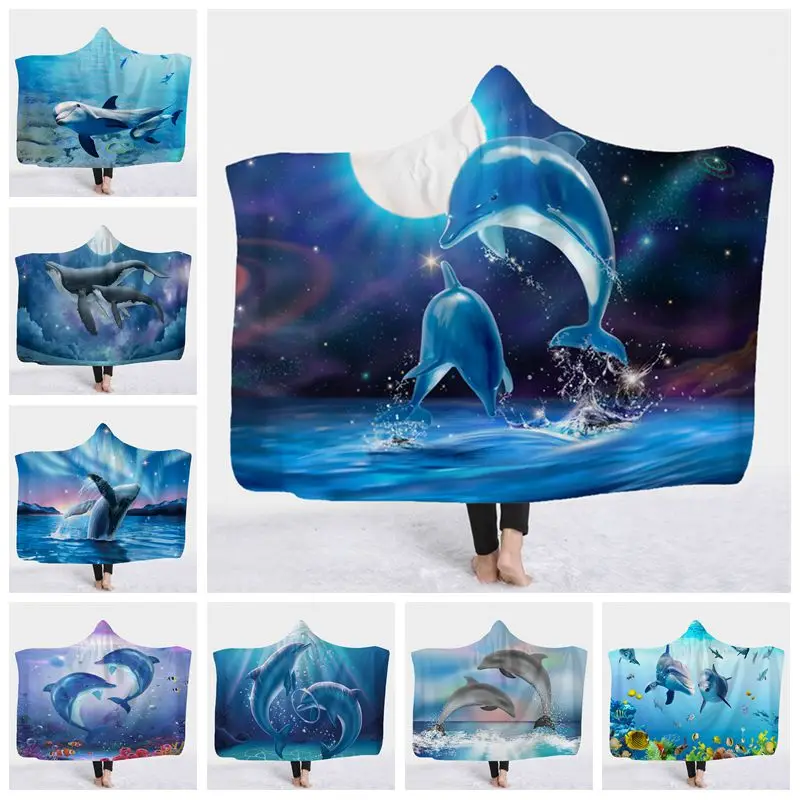 

Одеяло с двумя дельфинами, волшебное одеяло с голубым океаном, утолщенное мягкое одеяло для сна с голубым океаном, постельное покрывало серии океан