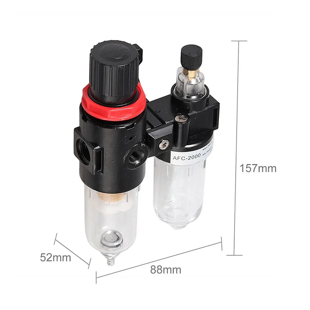 

1/4" Oil Water Separator Air Filter Regulator Moisture Trap Compressor Gauge