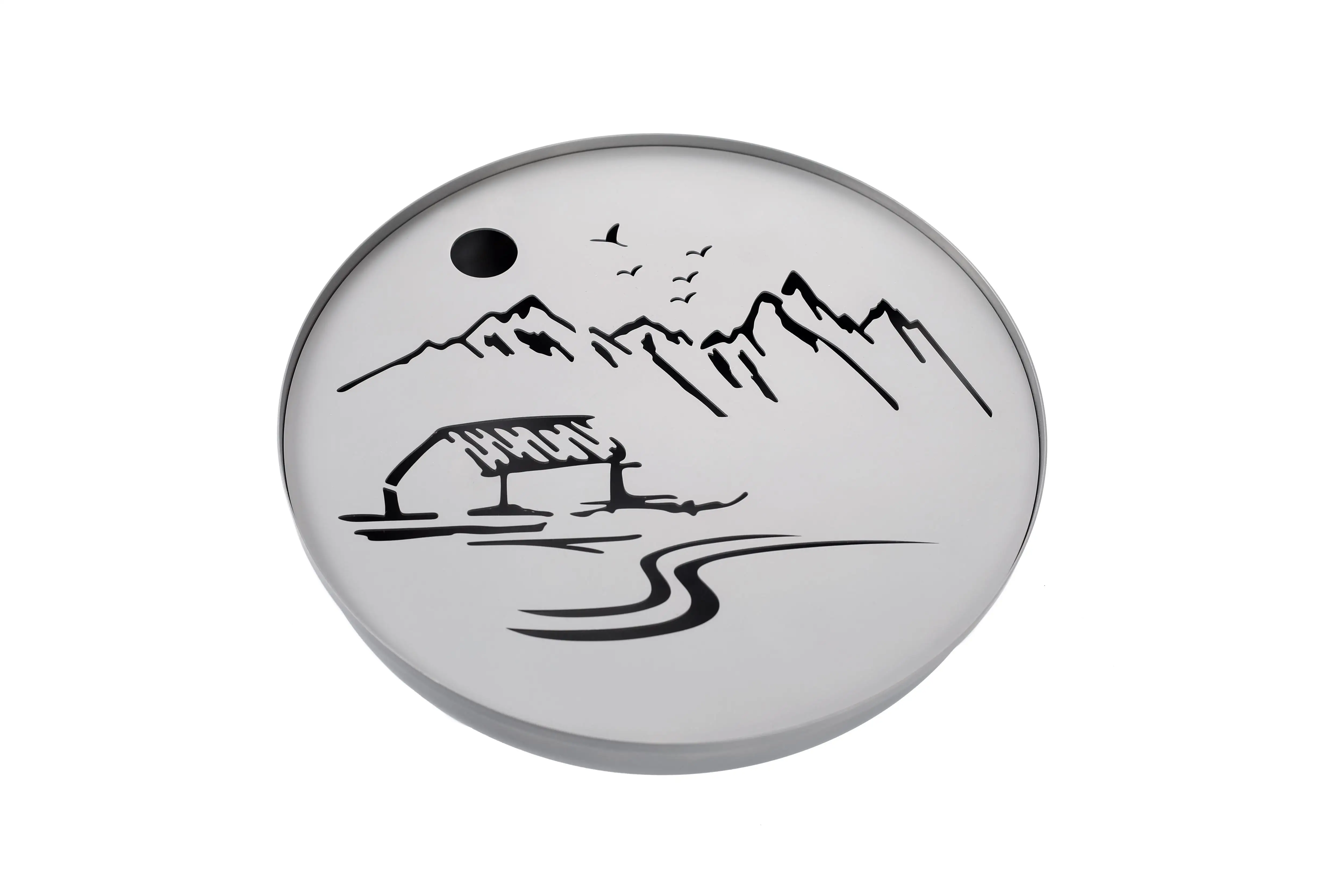 Landscape Painting Tea Sets Titanium Tea Tray Travel Home Office Cups Tea Coffee Container